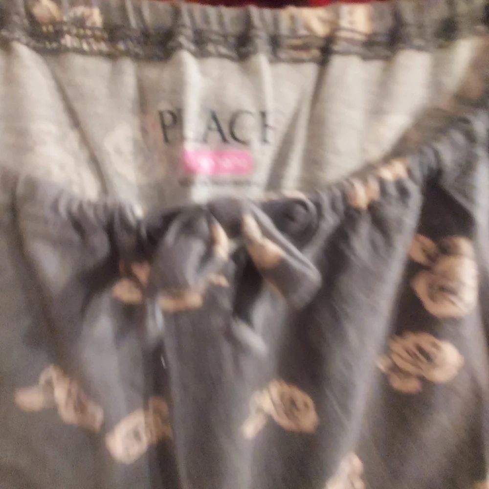 Children's Place Girls Grey Dress with Pink Rosebuds Size 10/12